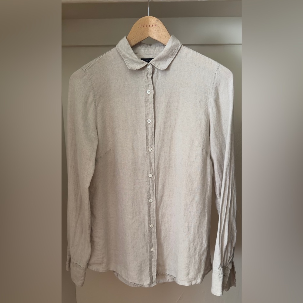 GUC J. Crew Linen Long Sleeve Button Down Shirt